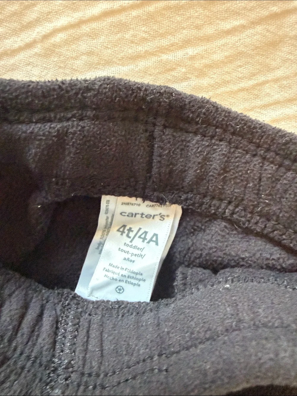 Carter's Black Fleece Jogger Pants with Drawstring